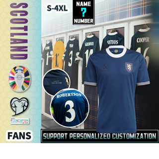 เสื้อกีฬาแขนสั้น ลายทีมชาติฟุตบอล Scotland ครบรอบ 150 ปี ไซซ์ S - 4XL