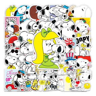 50 ชิ้นตลก Snoopy สติกเกอร์กันน้ํา DIY สําหรับโทรศัพท์แล็ปท็อปรถสติกเกอร์ Creative Home Decal