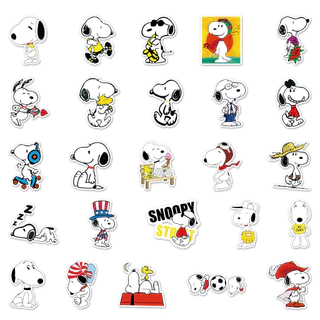 50 ชิ้นตลก Snoopy สติกเกอร์กันน้ํา DIY สําหรับโทรศัพท์แล็ปท็อปรถสติกเกอร์ Creative Home Decal
