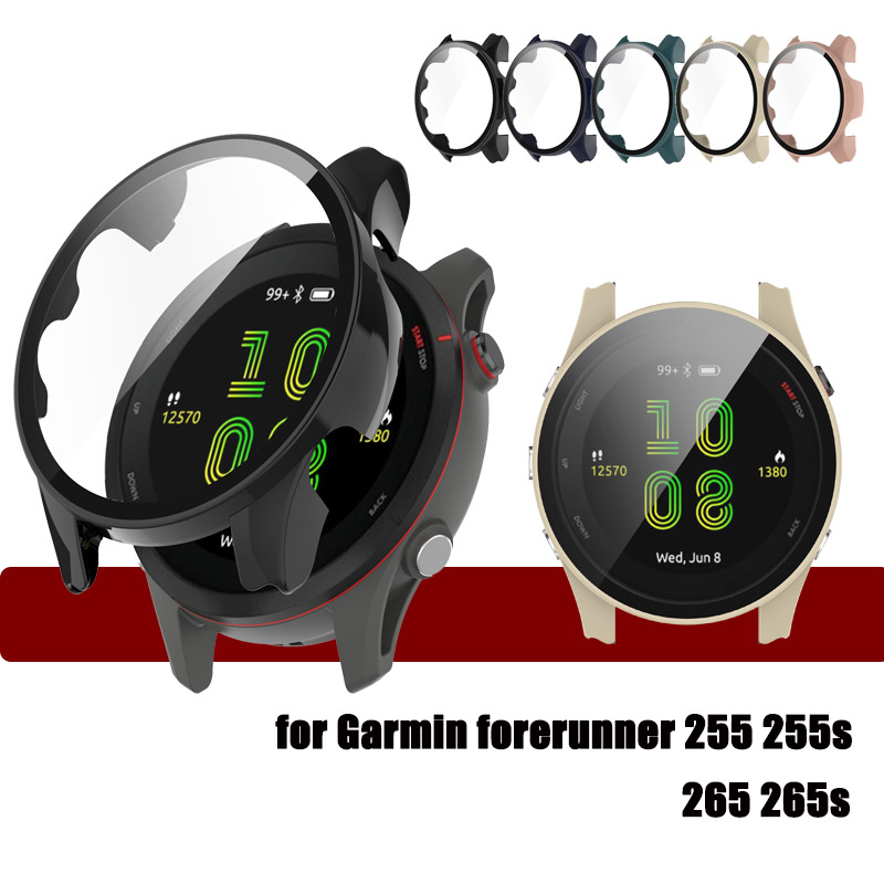 เคสกระจกนิรภัย PC แบบแข็ง ป้องกันหน้าจอ สําหรับ Garmin Forerunner255 255S 265 265S