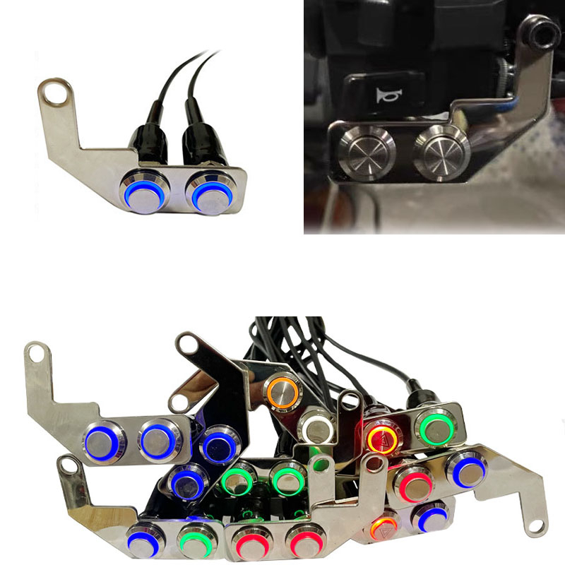 Dc12v รถจักรยานยนต์ LED สวิทช์สแตนเลสวงเล็บ ON-OFF Handlebar ปรับสวิทช์กันน้ําปุ่มไฟหน้า Horn ไฟตัดหมอก