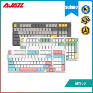 Ajazz AK966 คีย์บอร์ดเมคคานิคอล RGB บลูทูธ สายเคเบิ้ล 96 คีย์