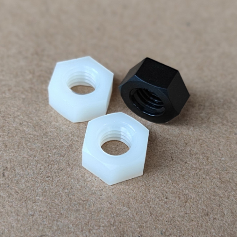 50/100Pcs Black White Nylon Hexagon Nut M2 M2.5 M3 M4 M5 M6 M8 M10 M12 Metric Thread Plastic Nut Insulation Hex Nuts Fastener น็อตหกเหลี่ยม ไนล่อน พลาสติก สีดํา สีขาว