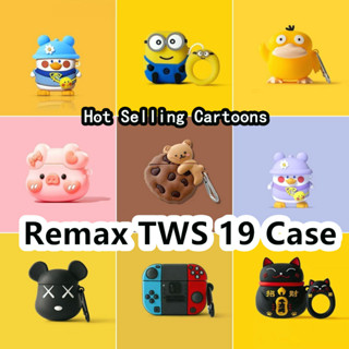 【พร้อมส่ง】เคสหูฟัง แบบนิ่ม ลายการ์ตูนเกมคอนโซล และมังกรดํา สําหรับ Remax TWS 19