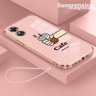 เคส OPPO A17 2022 5G OPPO A17K 5G ใหม่ เคสโทรศัพท์มือถือ ซิลิโคนนิ่ม ชุบไฟฟ้า กันกระแทก สําหรับ OPPO A17 2022 5G OPPO A17K 5G DDKF01 น่ารัก ลายการ์ตูน กันกระแทก