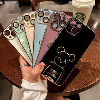 เคสโทรศัพท์ iPhone 7 plus 8 plus เคสโทรศัพท์เคสโทรศัพท์พร้อมขาตั้งชุบหมีรุนแรง