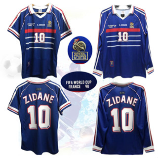 เสื้อกีฬาแขนสั้น ลายทีมชาติฟุตบอล World Cup 1998 98 Sidney Henry Jersey ชุดเยือน สไตล์ฝรั่งเศสเรโทร สําหรับผู้ชาย