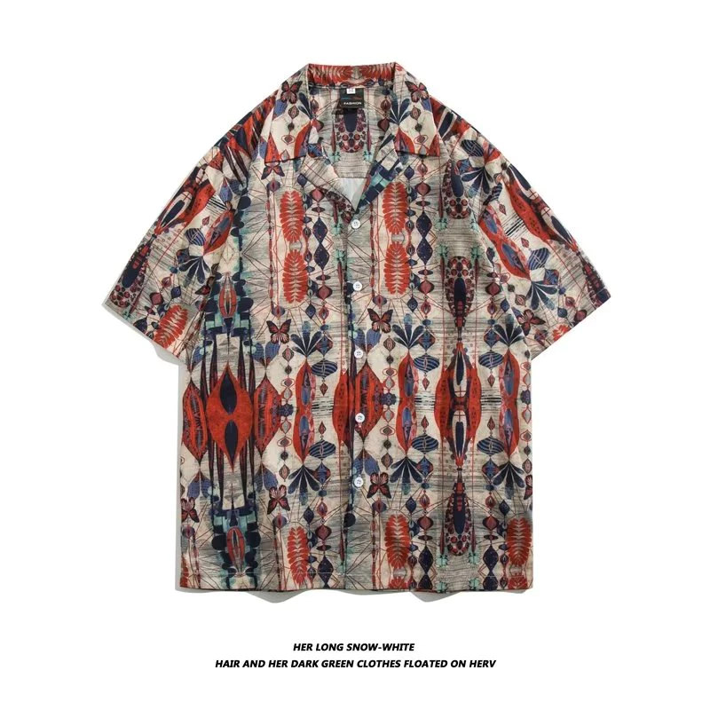 Songkran เสื้อเชิ้ตฮาวายแขนสั้น ลายดอกไม้ ทรงหลวม สงกรานต์ thumbnail 8