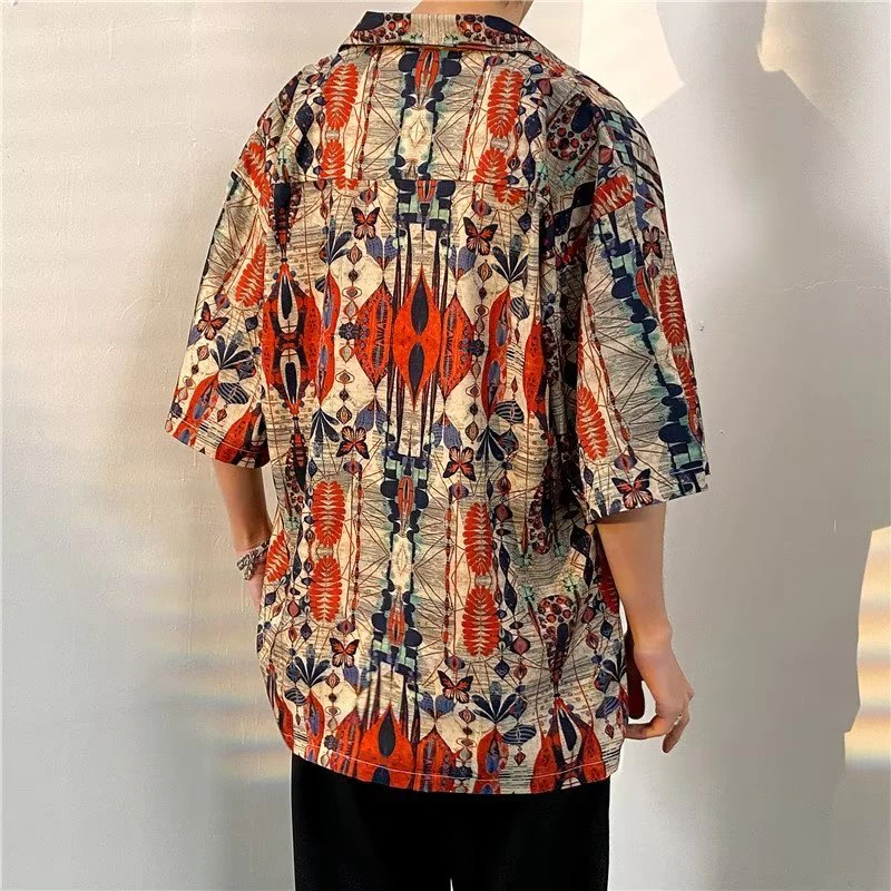Songkran เสื้อเชิ้ตฮาวายแขนสั้น ลายดอกไม้ ทรงหลวม สงกรานต์ thumbnail 7