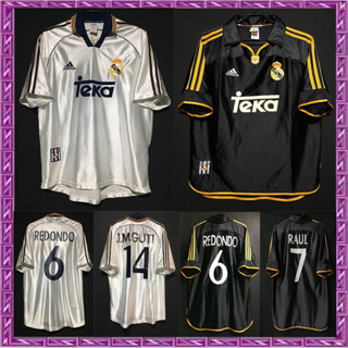 เสื้อกีฬาแขนสั้น ลายทีมฟุตบอล Real Madrid 1999 2000 ชุดเหย้า