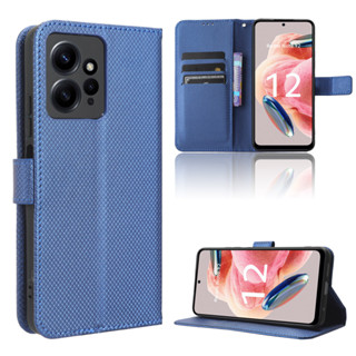 Redmi Note 12 4G Phone Case Holder Stand Case Redmi Note 12 4G เคส เคสฝาพับ Wallet PU Leather Back Cover