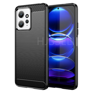 เคสโทรศัพท์ซิลิโคน TPU แบบนิ่ม คาร์บอนไฟเบอร์ สําหรับ Redmi Note 12 4G Note12 Pro Plus 5G