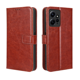 Redmi Note 12 4G Phone Case Holder Stand Case Redmi Note12 4G เคส เคสฝาพับ Wallet PU Leather Back Cover