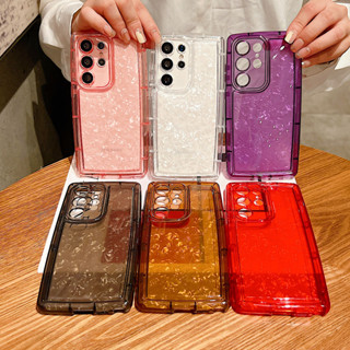 สบู่ สีลูกกวาด หอยมุก ลายดอกไม้ เคส Samsung Galaxy A54 A34 A14 A04 A23 A13 A72 A52 A52S Case ใหม่ รูปไข่ ถุงลมนิรภัย ป้องกันการตก นุ่ม เคส