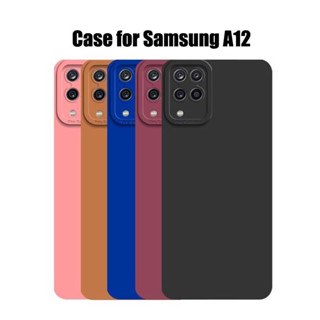 เคสโทรศัพท์ซิลิโคน TPU แบบนิ่ม กันกระแทก ป้องกันกล้อง สีแคนดี้ สําหรับ Samsung Galaxy A12 M12 A32 A22 A13 A52 M32 F42 A22S 4G 5G