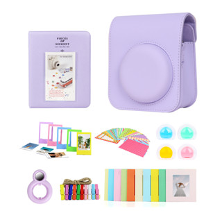 เคสกระเป๋าใส่กล้อง หนัง PU พร้อมอัลบั้มรูป อุปกรณ์เสริม สําหรับ Polaroid Fujifilm Instax Mini 12