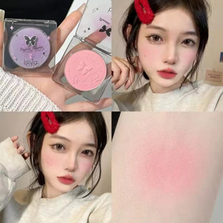 Peach Blush แปรงแต่งหน้าปัดแก้มไข่มุกสีแดงธรรมชาติ