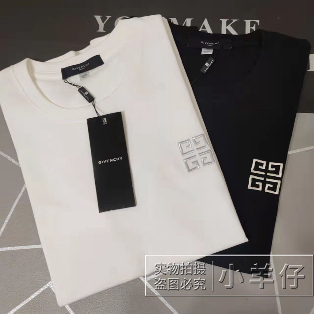 ใหม่ เสื้อยืดลําลอง แขนสั้น ผ้าฝ้ายแท้ ปักลายตัวอักษร G ทรงหลวม สีพื้น เหมาะกับฤดูร้อน สําหรับผู้ชาย และผู้หญิง