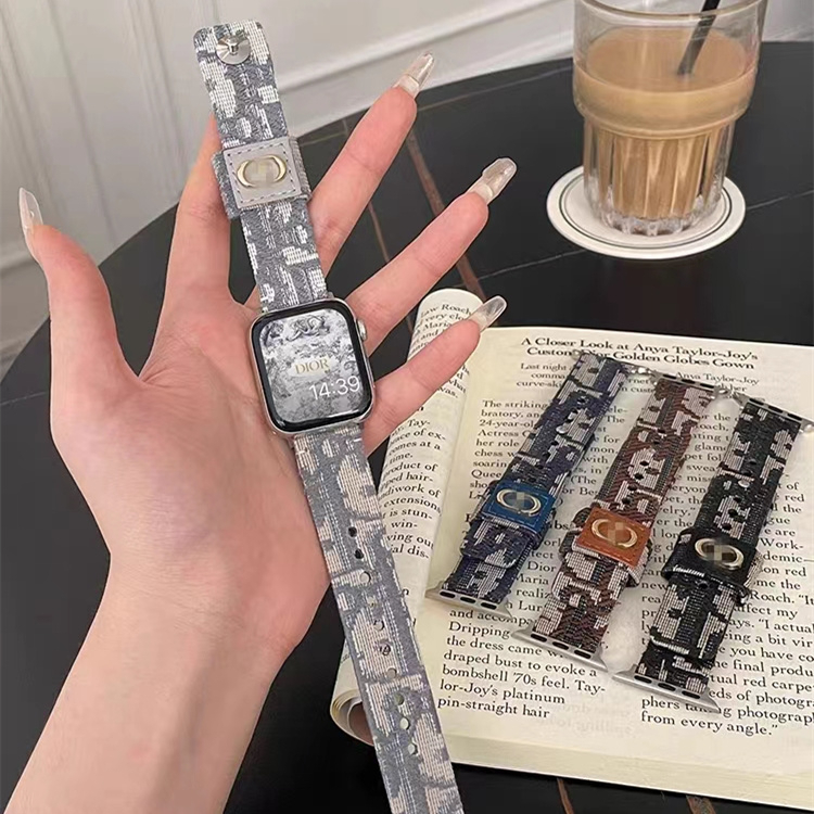 ผ้าใบปักสายหนังแฟชั่นสบาย สายรัดข้อมือสําหรับ ฉันดู 49/46/45/44/42/41/40/38 มม. ชุด 11 10 9 8 อัลตร้า 7 6 5 3 4 2