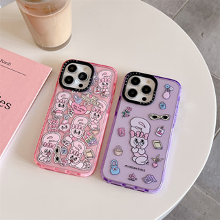 [Case Tify] เคสโทรศัพท์มือถือแบบนิ่ม TPU ใส กันกระแทก ลายกระต่ายน่ารัก สําหรับ iPhone 14 Pro Max 12 11 Pro Max 7 8 Plus X XS Max XR 13 Pro Max