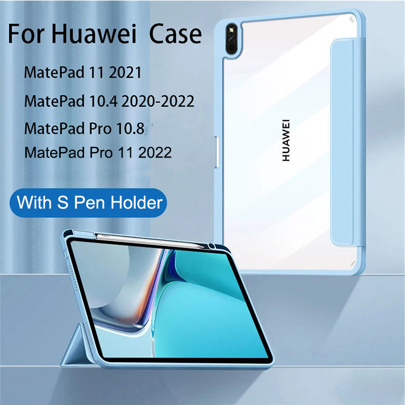 เคสแข็ง แบบใส พร้อมช่องใส่ปากกา กันกระแทก สําหรับ Huawei MatePad 11 2023 SE 10.4 Pro 11 Pro 10.8 Ref