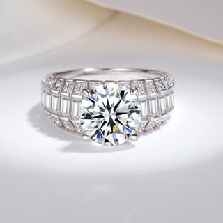 5ct moissanite diamond rings แหวนเพชรโมอิส สีเงิน