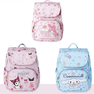 Sanrio กระเป๋าเป้สะพายหลัง กระเป๋าใส่แล็ปท็อป ลายการ์ตูน Hello Kitty Melody Kulomi กันน้ํา ความจุสูง สําหรับผู้หญิง