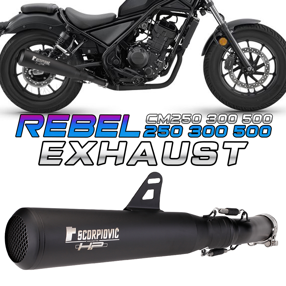 สําหรับHONDA Rebel 500 CM300 500 MotorcrossไอเสียหนีMotoท่อกลางPITbikeรถจักรยานยนต์Muffler Slip-onสแ