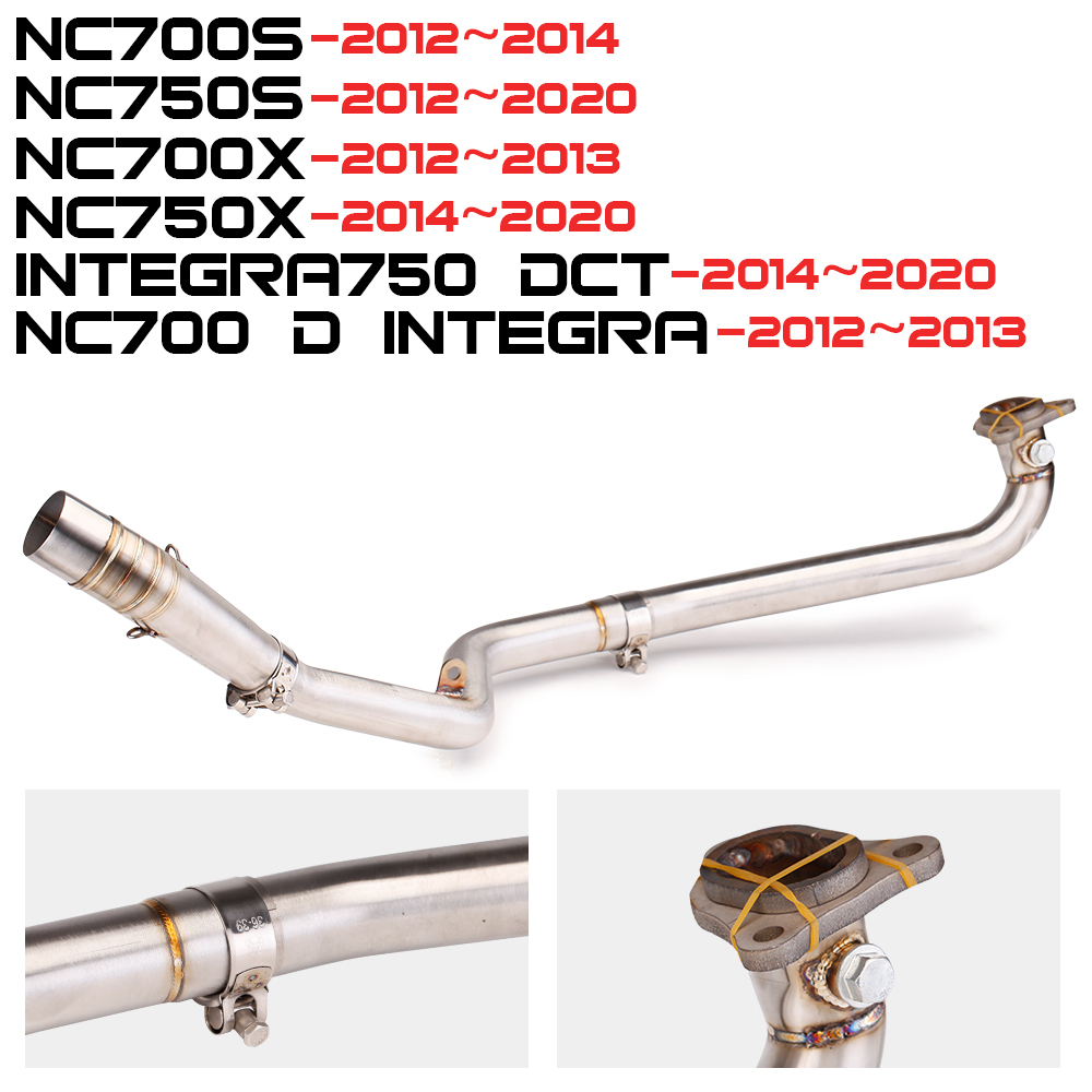 Slip on สำหรับ Honda NC700 NC750 NC750X ท่อไอเสียรถจักรยานยนต์ Akrapovic Muffler พร้อมการเชื่อมต่อกลาง Link ท่อสแตนเลส