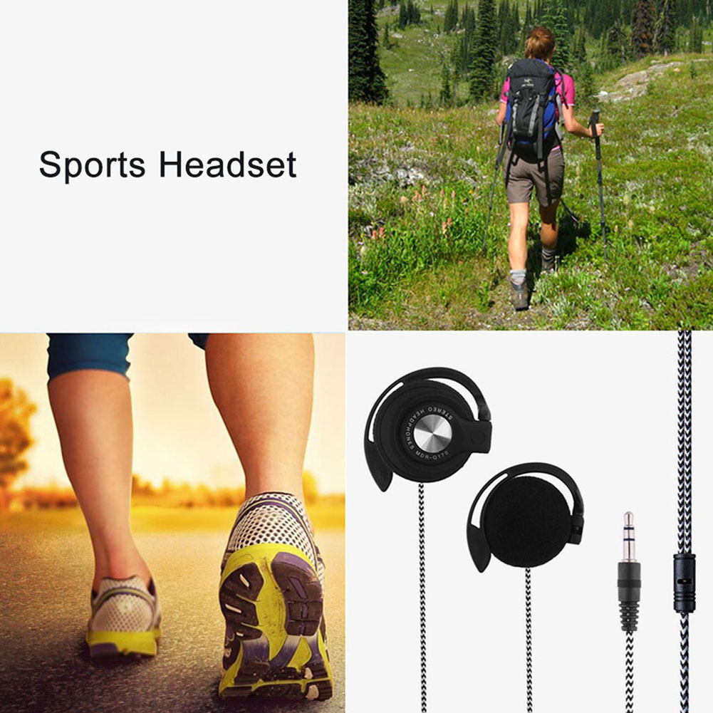 3.5 มม. Headwear เบสหนักกับไมโครโฟนแขวนหูหูฟังแบบมีสาย