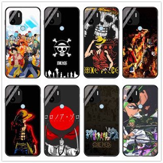 สําหรับ Redmi A1 / Redmi A1 plus อะนิเมะ One Piece Luffy Zoro กระจกนิรภัย กันกระแทก เคสโทรศัพท์ แบบแข็งส่วนบุคคล DIY ปรับแต่ง