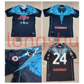 เสื้อกีฬาแขนสั้น ลายทีมฟุตบอล Napoli x Marcelo Burlon Insigne ไซซ์ S-3XL 2021