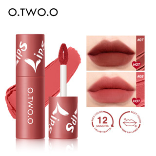 O.two.o ลิปสติก ลิปทินท์ เนื้อแมตต์กํามะหยี่ โคลน ใช้คู่ เม็ดสีสูง ติดทนนาน ไม่แห้ง ปกปิดริมฝีปาก