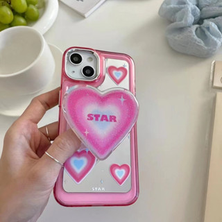 เคสโทรศัพท์มือถือ tpu แบบนิ่ม ลายดาว มีกระจก สําหรับ iPhone 14 14promax 14pro 11 12 12PRO 12PROMAX 13 13pro 13promax