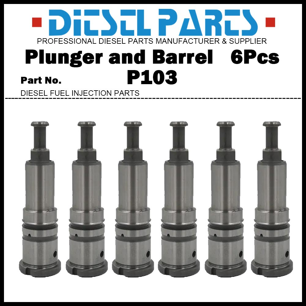 ชุดลูกสูบและถัง 6 ชิ้น P103 134151-2220 สําหรับ Komatsu PC / เครื่องยนต์ 6D125 S6D125 SA6D125 SAA6D1