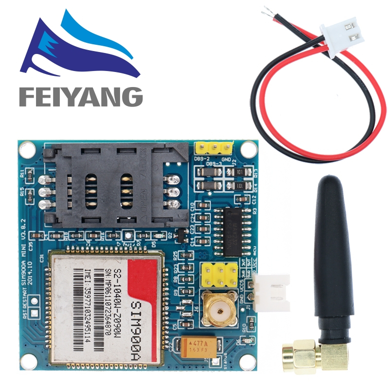 Sim900a SIM900 MINI V4.0 ชุดบอร์ดโมดูลส่งสัญญาณข้อมูลไร้สาย GSM GPRS พร้อมเสาอากาศ