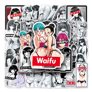 สติกเกอร์ กันน้ํา ลาย Waifu แบบสร้างสรรค์ สําหรับติดตกแต่งรถยนต์ DIY จํานวน 50 ชิ้น