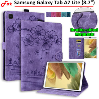 เคสโทรศัพท์มือถือหนัง ฝาพับแม่เหล็ก ลายดอกซากุระ 3D พร้อมขาตั้ง สําหรับ Samsung Galaxy Tab A7 Lite (8.7 นิ้ว) SM-T220 SM-T225 A7Lite SM-T225N SM-T225C SM-T227U 8.7 นิ้ว