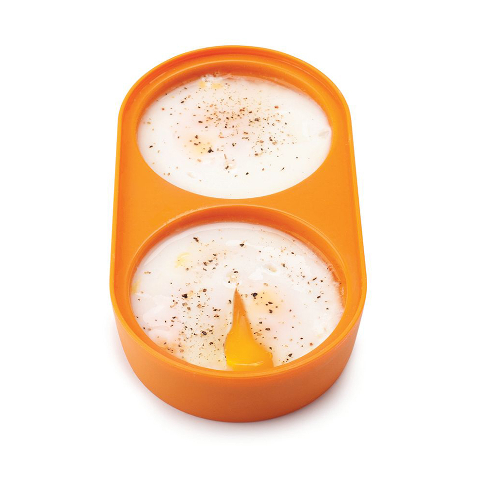 Joie Double Microwave Egg Poacher Bowl Microwave Oven Egg Cooker Egg Mold Fried Egg Box Breakfast Steamed Egg Box Egg Tools