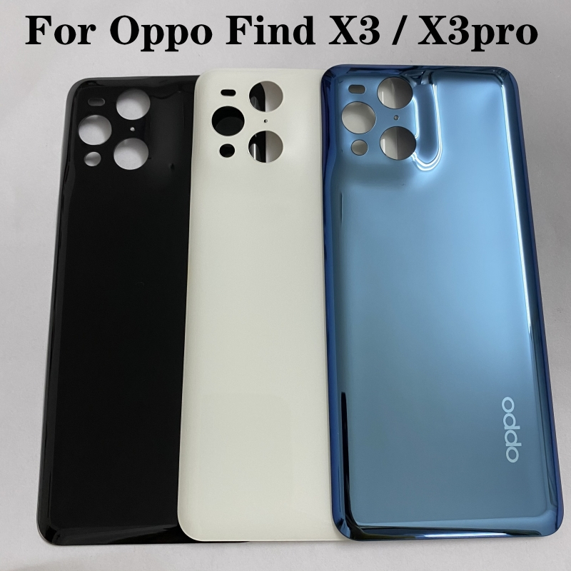 สําหรับ OPPO Find X3 X3 Pro ฝาครอบแบตเตอรี่ กระจก ฝาหลัง แบบแข็ง แผงด้านหลัง Find X3 Pro เคส + สติกเกอร์กาว