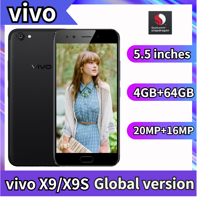 Global version Original vivo X9/X9S Dual Camera 20MP+16MP 5.5 นิ้ว 4GB+64GB Snapdragon 625 การจดจําล