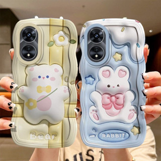 เคสโทรศัพท์มือถือแบบนิ่ม ลายการ์ตูนหมี กระต่าย สําหรับ OPPO Reno8T Reno2 Reno2F 2Z