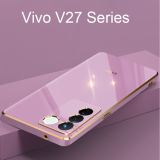 เคสซิลิโคนนิ่ม ขอบตรง หรูหรา สําหรับ VIVO V29 5G V27 5G V27e V25 V25e 2023 V23 Pro V23e 5G V 23