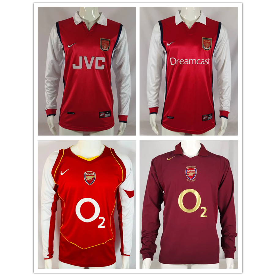 เสื้อกีฬาแขนยาว ลายทีมชาติฟุตบอล Arsenal 1998 2000 2005 2006 14 ชุดเหย้า สไตล์เรโทร# เฮนรี่