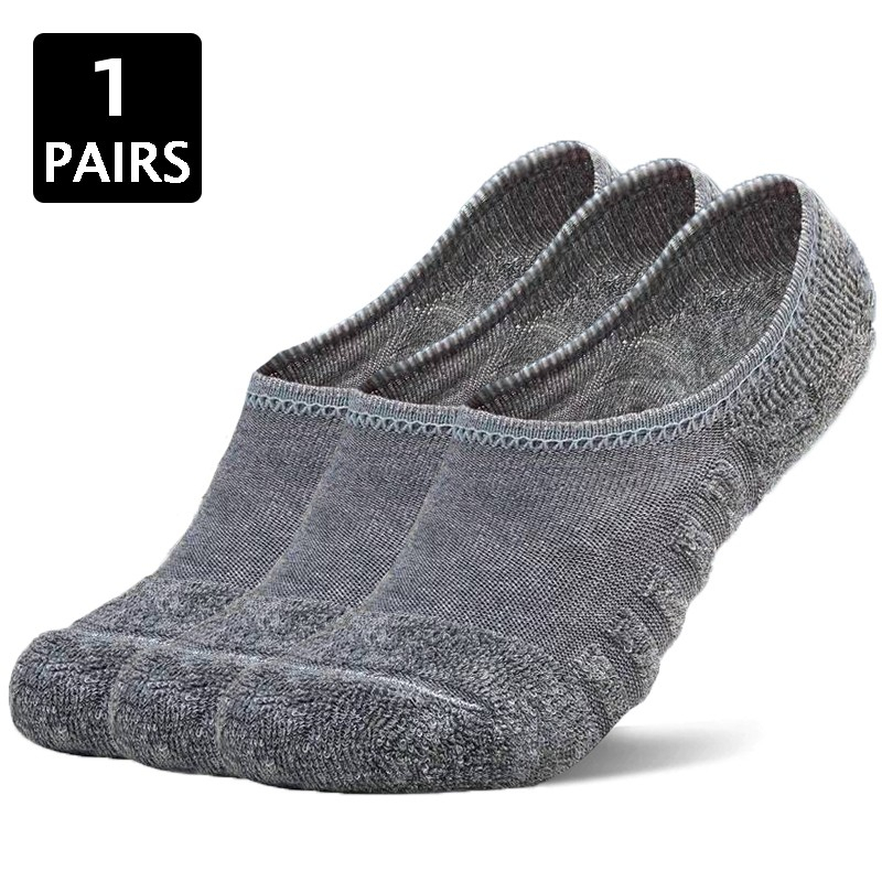 1 คู่ผู้ชายถุงเท้าเรือ,ผ้าฝ้ายกีฬาเหงื่อหายใจซิลิโคน Anti-Slip Lnvisible ถุงเท้า