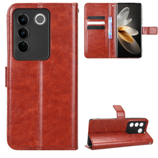 เคสสำ Vivo V27 5G Case Flip PU Leather Phone Casing VivoV27 คสโทรศัพท์มือถือ Back Cover