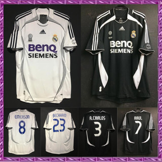 เสื้อกีฬาแขนสั้น ลายทีมฟุตบอล Real Madrid 2006/2007 ชุดเหย้า สไตล์เรโทร