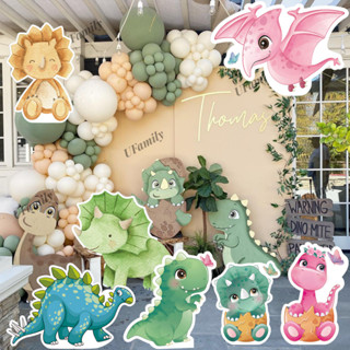 ชุดซุ้มลูกโป่ง ธีมไดโนเสาร์ สําหรับตกแต่งปาร์ตี้เด็ก Dinosaur KT Board Kid Themed Party Decoration Baby Shower Backdrop Props Dinosaur Balloon Garland Arch Set