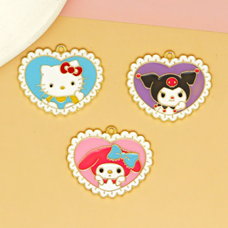 จี้สร้อยคอ ต่างหู รูปการ์ตูน Hello Kitty Kuromi แฮนด์เมด DIY 142 สําหรับผู้หญิง 2 ชิ้น ต่อล็อต