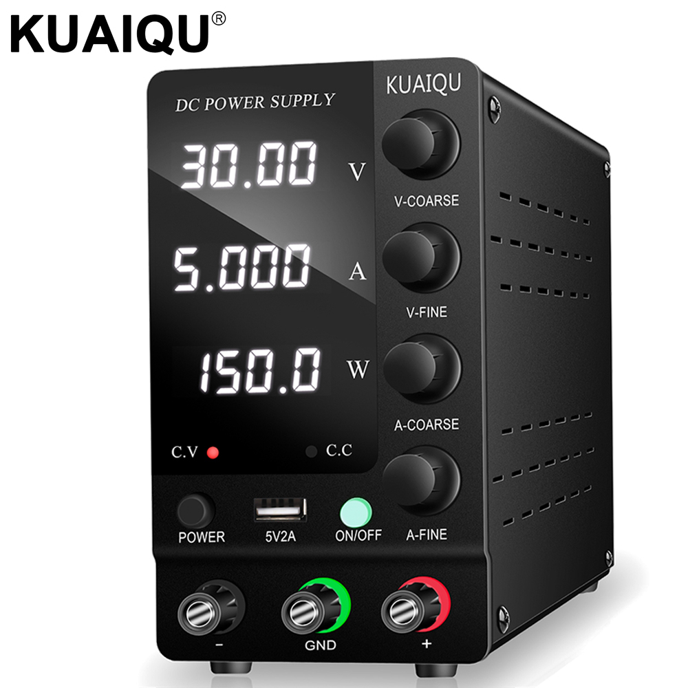 KUAIQU  พาวเวอร์ซัพพลาย 30V 10A DC ปรับได้ สําหรับซ่อมแซมโทรศัพท์มือถือ DIY 30V 10A  DC Power Supply